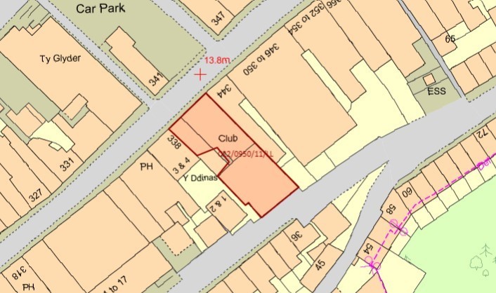 The location of the flats at 340-342 Bangor High Street