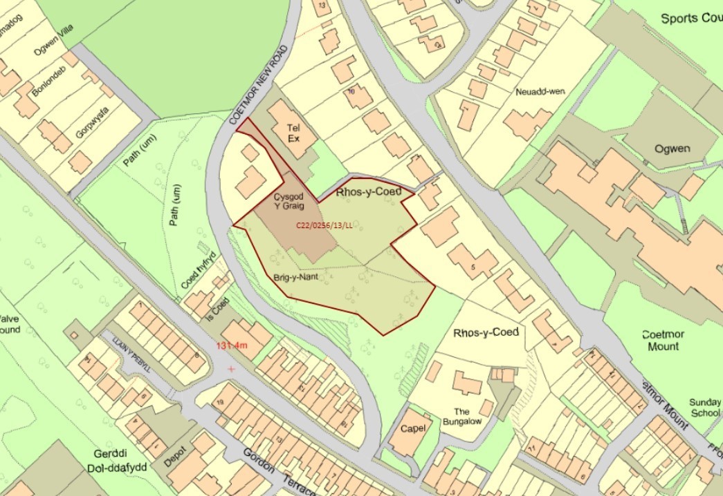 The Bethesda 18 affordable housing site. Image Cyngor Gwynedd Planning Documents