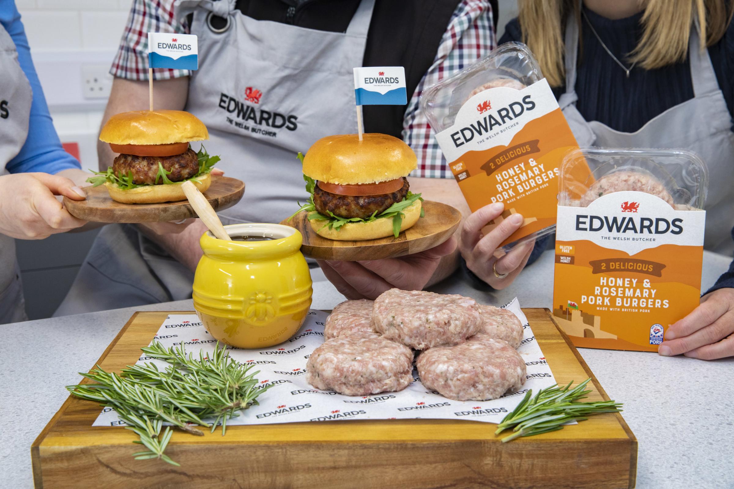 Edwards Of Conwy; THE best burger for this years BBQ has just been revealed – and it isnt Beef….its honey and rosemary pork burger ; Picture Mandy Jones