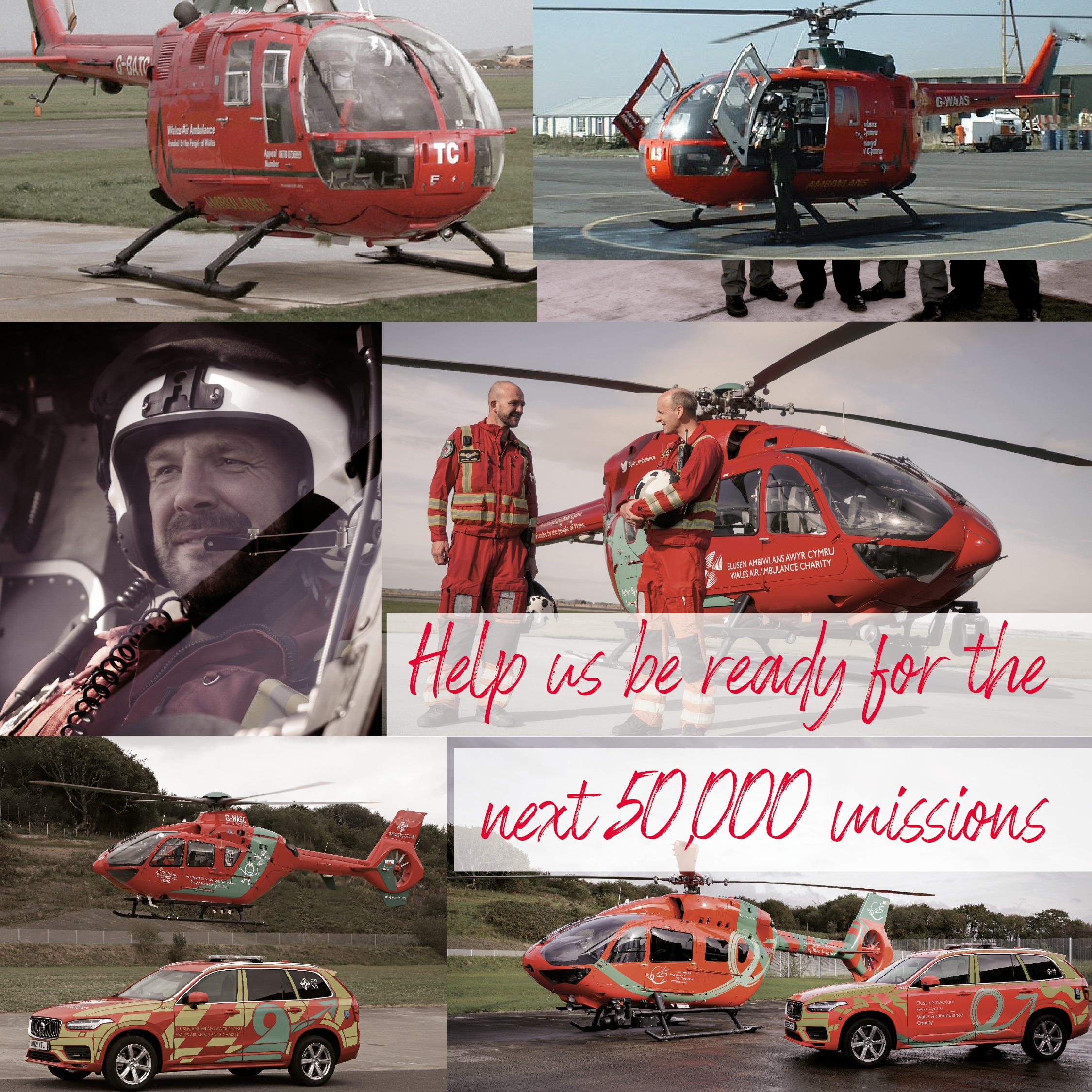 Wales Air Ambulance: 50,000 missions logo