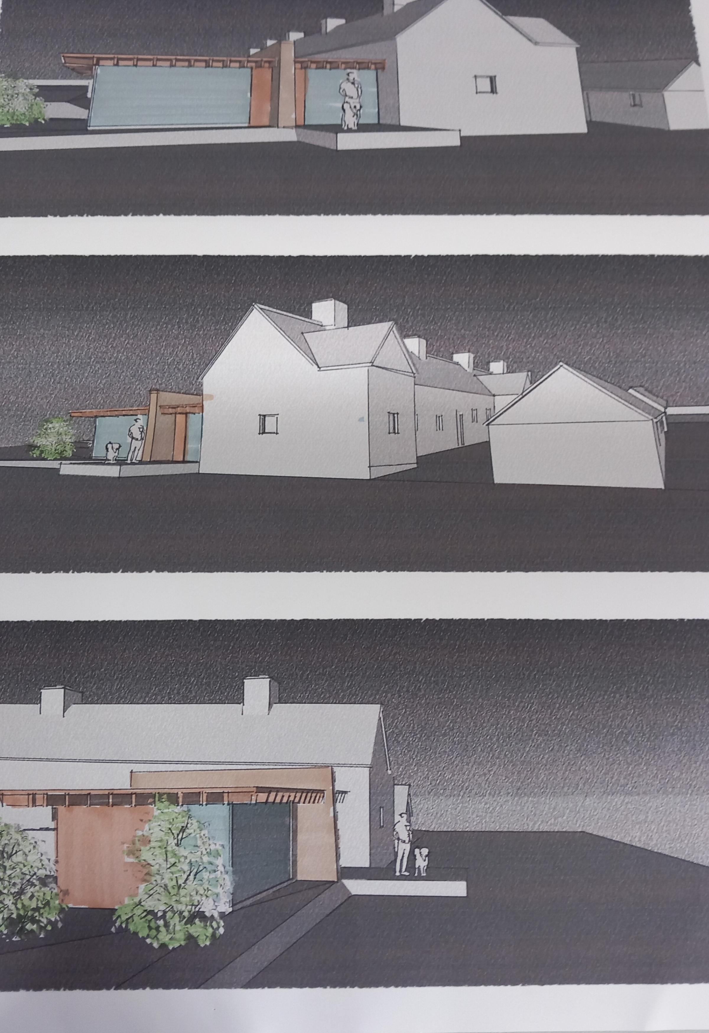 Artist impression of what the Penmynydd Almshouses could look like after restoration 