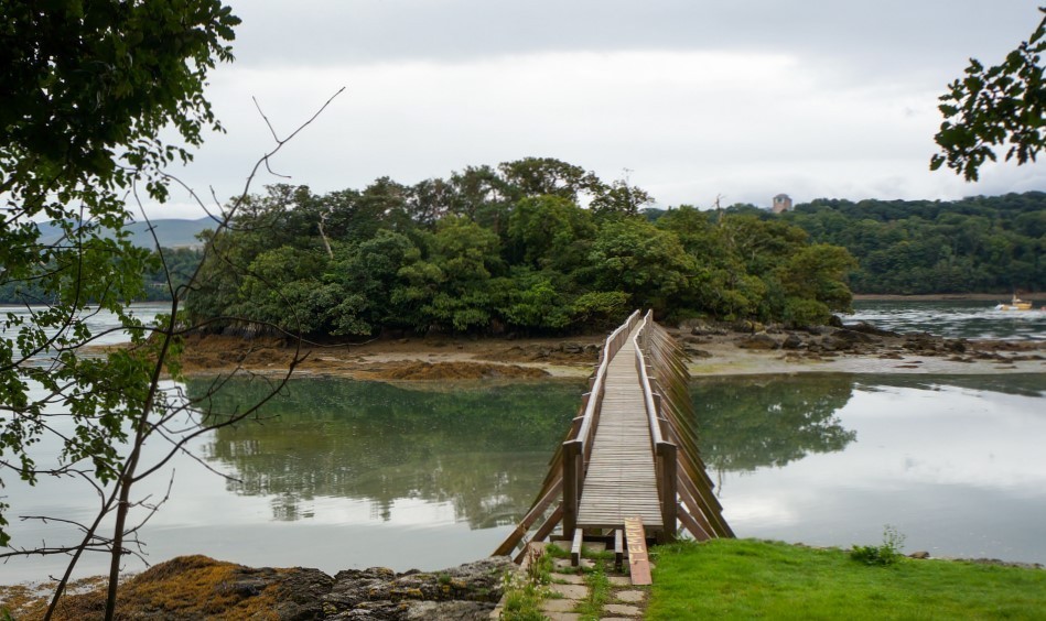 Menai Strait property Ynys Y Big has its own island linked by a wooden walk way (Image Anglesey Council Planning Documents)